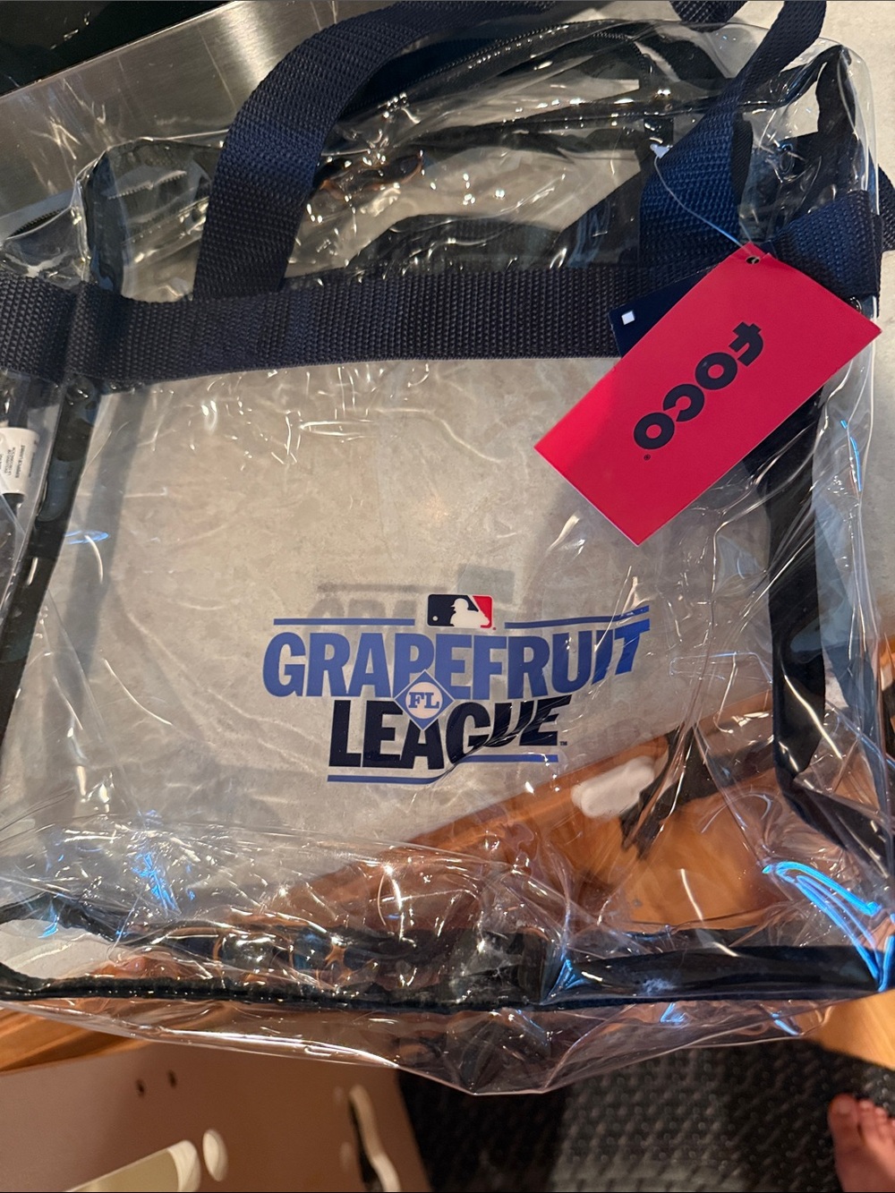 NWT Grapefruit League Clear Tote Bag - Navy Trim